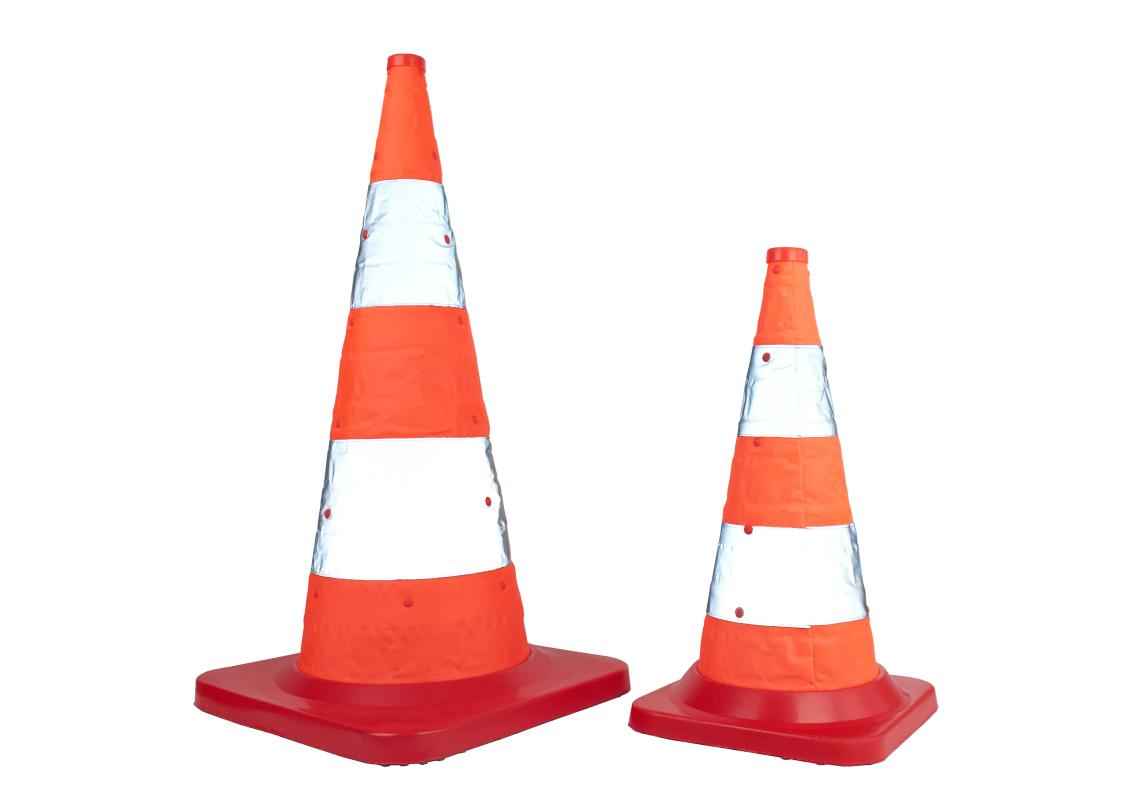 Cono stradale pieghevole da 50 cm con LED e custodia per il trasporto